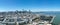 Aerial panoramic view of Downtown San Francisco skyscrapers