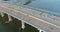 Aerial panoramic view on the Governor Alfred E. Driscoll Bridge over the Raritan River in New Jersey