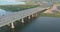 Aerial panoramic view on the Governor Alfred E. Driscoll Bridge over the Raritan River in New Jersey