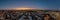 Aerial panoramic view of the illuminated skyline of Las Vegas at night