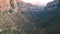 Aerial panoramic view of the impressive Vikos gorge in the Zagoria region at Pindus Mountains of northern Greece. It lies on the