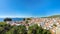 Aerial panoramic view of island Skiathos Greece