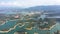 Aerial Panoramic view landscape of the lake of Guatape from Rock of Guatape, Piedra Del Penol, Colombia.