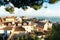 Aerial panoramic view of Lisbon, Portugal. Drone photo of the Lisbon old town skyline. Historical district at sunrise in capital