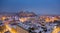 Aerial panoramic view of Ljubljana decorated for Christmas holidays, Slovenia, Europe.