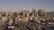 Aerial panoramic view of Los Angeles downtown at dawn