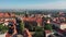 Aerial panoramic view of medieval town in Central Europe