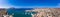 Aerial panoramic view of Mindelo waterfront in Sao Vicente Island in Cape Verde