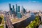 Aerial panoramic view of Moscow in summer, Russia