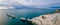 Aerial panoramic view of the Needles of Isle of WIght