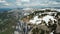 Aerial panoramic view of observation deck 5 Fingers in the mountains in Austria, Obertraun.