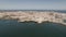 Aerial panoramic view over the coastline of Peniche. Portugal. Daylight