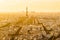 Aerial panoramic view of Paris with the Eiffel tower