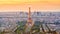 Aerial panoramic view of Paris skyline, France