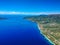 Aerial panoramic view of Peristera island located close to Alonnisos in Sporades  Greece