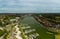 Aerial panoramic view of Preston Marina off the River Ribble Lancashire England