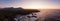 Aerial Panoramic View of a Small Town near Tofino on a Rocky Pacific Ocean Coast