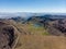 Aerial panoramic view at Steens mountains summit and Wildhorse lake