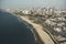 Aerial panoramic view of Tel Aviv shore shot at funny day. Most populous city in the Gush Dan metropolitan area of Israel. Israeli