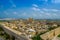 Aerial panoramic view of the town of Mdina fortress. The silent city