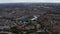 Aerial panoramic view of urban neighbourhood. Queens Park Rangers football stadium between family and terraced houses