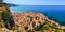 Aerial panoramic view of village Cefalu in Sicily