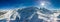 Aerial panoramic winter landscape in Swiss Alps, famous Engelgerg - Titlis ski resort, Switzerland