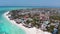 Aerial Paradise Island, Sandy Beach, Turquoise Ocean and Luxury Hotels, Zanzibar