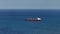 Aerial parallax of a oil tanker in the ocean