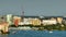 Aerial parallax telephoto video Sarasota skyline cityscapes 4k