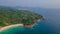 Aerial perspective of beautiful tropical coast in Phuket. Landscape. Thailand. Asia. Nature