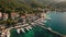 an aerial perspective of a busy marina, with numerous boats sailing and docked in the water, Aerial view of Marmaris in Mugla