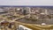 Aerial Perspective of Cedar Rapids Iowa Urban Waterfront