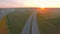 Aerial perspective of interstate commuter traffic crossing bridge on clear