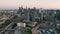 Aerial perspective over interstate 5 in downtown Seattle Washington