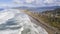 Aerial Perspective over Pacific Coast Beach Bayocean Peninsula Park