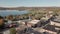 Aerial perspective over Tupper Lake New York Adirondack Park