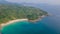 Aerial perspective of tropical coast in Phuket. Landscape. Thailand. Asia. Nature