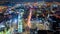 Aerial Philadelphia cityscape by night