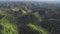 Aerial Philippines green mountains panoramic view. Asian jungle hilly island: trees, plants, grass