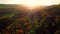 Aerial photo of Autumn Sunset in Glenarm Castle and Forest Ireland