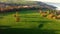 Aerial photo of Autumn Sunset in Glenarm Castle and Forest Ireland