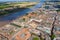 Aerial photo of the beautiful town of King`s Lynn a seaport and market town in Norfolk, England UK showing the main town centre