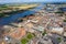 Aerial photo of the beautiful town of King`s Lynn a seaport and market town in Norfolk, England UK showing the main town centre