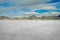 Aerial photo of Bonneville Salt Flats speedway showing a lot of tire marks