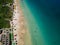 Aerial photo of Brazilian beach Prainhas do Pontal de Atalaia in Arraial do Cabo in the Brazilian state of Rio de