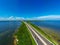 Aerial photo bridge to St Petersburg Florida USA