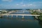 Aerial photo of bridges over the Arkansas River Little Rock