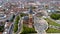 Aerial photo of Calais city hall belfry, France