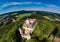 Aerial photo of castle Greifenstein at the franconian suisse